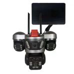 Apronx Apx-Wsp364 9Mp 3.6Mm 2X2.8mm 4G Solar Uclu Kamera Ve Panaromık Lens 24 Led Ptz