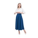 Apsen Textile 2054-90 Metal Aksesuar Detaylı Mevsimlik Maxi İndigo Kadın Kloş Etek