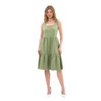 Apsen Textile 4327-100 Askılı Eteği Fırfırlı Mint Kadın Midi Elbise