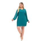 Apsen Textile 4492-100 Pilise Detaylı Zümrüt Yeşil Kadın Midi Şifon Elbise