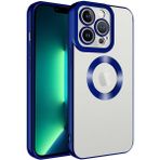 Apsuwa Apple iPhone 14 Pro Kılıf Omega Kamera Korumalı Logo Gösteren Silikon - Lacivert