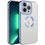 Apsuwa Apple iPhone 14 Pro Max Kılıf Omega Kamera Korumalı Logo Gösteren Silikon - Açık Mavi