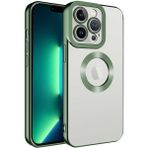 Apsuwa Apple iPhone 14 Pro Max Kılıf Omega Kamera Korumalı Logo Gösteren Silikon - Yeşil