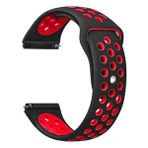 Apsuwa Huawei Watch Gt 2e 46MM Uyumlu Kordon Delikli Çift Renk Saat Kordonu 22K02--SIYAH-KIRMIZI - Siyah - Kırmızı