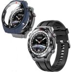 Apsuwa Huawei Watch Ultimate Kordon Kayış Soft Silikon Lacivert + Ekran Koruyucu Kasa Siyah