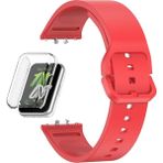 Apsuwa Samsung Galaxy Fit 3 Kordon + Ekran Koruyucu Kasa Şeffaf - Kırmızı