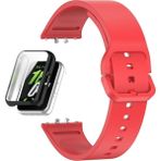Apsuwa Samsung Galaxy Fit 3 Kordon + Ekran Koruyucu Kasa Siyah - Kırmızı