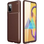Apsuwa Samsung Galaxy M51 Karbon Görünüm Negro Silikon Kılıf - Kahve