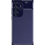 Apsuwa Samsung Galaxy S23 Ultra Kılıf Negro Karbon Desen Silikon - Lacivert - Glaxy S23 Ultra