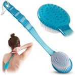 Aputue Banyo vücut fırçası, askılı uzun saplı sırt fırçası, kuru fırçalama vücut fırçası, ayak ve vücut peeling fırçası