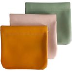 Aputue Çanta için makyaj çantası, 3 adet su geçirmez fermuarsız kendiliğinden kapanan küçük makyaj çantası, çanta için taşınabilir yumuşak pürüzsüz pouch, PU deri sıkmalı kozmetik çantaları kadınlar