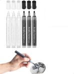 Aputue Diş fırçası tutucuları, 6'lı Paket Siyah Beyaz Akrilik Kalemler, Taş, Ahşap, Metal, Seramik, Cam ve Kağıt Üzerine Yazı Yazmak İçin Kalıcı İşaretleme Kalemleri