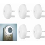 Aputue Duvara Monte LED Gece Lambası, alacakaranlık sensörlü, 0.5w duvar fişli gece lambası, koridor, merdiven, mutfak, banyo için, 6'lı paket yuvarlak tasarım