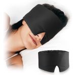 Aputue Göz maskesi Eye mask, yüzde 100 pamuklu nefes alabilir yumuşak kumaş, ayarlanabilir kayışlı ışık sızdırmaz konforlu tasarım, uyku seyahat ve yoga için erkek kadın uyumlu siyah gece bandı