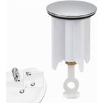 Aputue Lavabo tapası, Otomatik açılan lavabo filtresi, Yüksekliği ayarlanabilir pop-up tapa, Banyo ve mutfak lavaboları için yedek tapa, Bide ve evye için uygun (40mm çap)