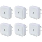 Aputue LED Gece Lambası, duvara takılan gece lambası, alacakaranlık sensörlü, 0.5w enerji tasarruflu, koridor, merdiven, mutfak, banyo ve yatak odaları için ideal (6'lı paket)