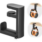 Aputue Masa altı kulaklık standı tutucu, PC Gaming Headset Askılık ve Tutucu Montaj, 360 Derece Ayarlanabilir Döner Kollu Kulaklık Standı, Oyun Kulaklıkları için Evrensel Stand, Siyah