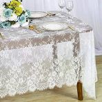 Aputue Masa Örtüsü, 150X300 Cm Ketenden Yapılmış, Yemek Masası İçin, Beyaz Dantel Desenli, Catering Etkinlikleri, Akşam Yemek Partileri Dü�