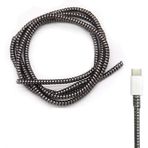 Aputue Spiral Kablo Koruyucu, 2 Adet 1.6m Hayvanlara Karşı Kabloları Koruma, Kulaklık Kablosu İçin Spiral Kablo Kılıfı, Telefon Kablosu ve USB Kablosu İçin Koruyucu (Lazer Siyah)