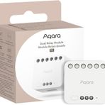 Aqara Matlı çift röle modülü T2, Aqara Zigbee 3.0 göbek gerekir, garaj kapıları ve kazanlar için kuru temas modu, rulo şemsiye şalteri ve ışık şalteri, Homekit ve Alexa destekler