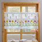 AQCQDQ Modern pencere perdesi, kır evi tarzı, bistro perdesi, ilkbahar, lale, dantel, işlemeli tül, kapı perdesi, yarı saydam bistro perdesi, mutfak perdesi, toz geçirmez, nakışlı perdeler (G x Y 100
