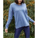 AQE FASHION Kadın Indigo Mavisi V Yaka Kazak - İndigo - XL