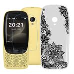 AQGG Nokia 6310 2021 (2.80 inç) için Kılıf Kapak + Sertleştirilmiş Cam Cep Telefonu Kılıfı Şeffaf TPU Kılıf Silikon Koruyucu Kılıf Kap Çanta Tampon Tampon - 9H Sertleştirilmiş Cam Film -WMA108