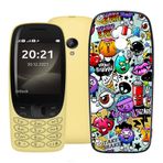 AQGG Nokia 6310 2021 (2,80 İnç) İçin Siyah TPU Yumuşak Silikon Cep Telefonu Kılıfı - Koruyucu Tampon Çanta, Çizilmez Karikatür Tasarım