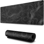 AQQA Büyük Mouse Pad Mat (80 x 30 cm) Kaymaz Kauçuk Tabanlı, Arka Plan Topografik Harita Çizgileri, Kontur Coğrafi Coğrafi Oyun Ofisi Dizüstü Bilgisayar için Erkek Kadın