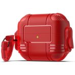 Aqqog Case Designed For 2 & 1, Full Body Protection Vanguard Armor Series Airpod Cover With Keychain For Wireless Charging Case, Red [front LED Visible] (Yurt Dışından) - Renkli