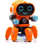 Aqqogib Dans Eden Robot, Yürüyen Elektronik Pille Çalışan Yanıp Sönen Işıklar ve Müzik Çocuk Robotu, Çocuklar Için Robot Oyuncaklar, 4 5 6 7 8 9 Yaşındaki Çocuklara Hediye (Yurt Dışından) - Renkli