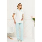 Aqua 21534 Mint Önden Düğmeli Hamile Spor Lohusa Pijama Takımı