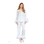 Aqua 25583 Gömlek Yaka Otrişli Saten Pijama Takımı
