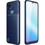 Aqua Aksesuar Realme C25S Kılıf Rugged Armor Karbon Desenli Tam Koruma Silikon Kapak - Lacivert