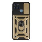 AQUA AKSESUAR Realme C25Y Uyumlu Kapak Kızaklı Kamera Korumalı Renkli Tank Kılıf - Gold