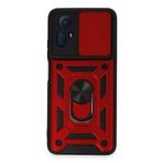 AQUA AKSESUAR Xiaomi Redmi Note 12s Kılıf | Kapak Kızaklı Kamera Korumalı Renkli Tank Kapak - Kırmızı