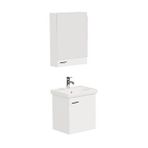 Aqua Bagno Basic Alt Dolap + Üst Dolap -Lavabo Dahil-Beyaz ,50 Cm. 3 Parça