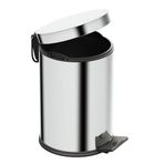 Aqua Bagno Basic Çöp Kovası - Pedallı 3 L, Parlak Krom Paslanmaz