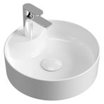 Aqua Bagno "bianzo" Tezgah Üstü Lavabo,batarya Delikli,42 cm Beyaz