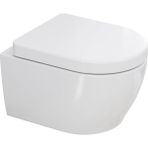 Aqua Bagno Cocon 2.0 Kanalsız Asma Klozet 49 cm – Metal Menteşeli, Yavaş Kapanır Tak-Çıkar Kapak Dahil, 2 Parça Set, Beyaz