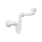 Aqua Bagno Comfort Yer Kazandıran Lavabo Sifonu, Kolay Temizlenir, Ayarlanabilir Koku Önleyici Gider Borulu - 32 Mm-süzgeç Hariç Beyaz
