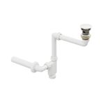 Aqua Bagno Comfort Yer Kazandıran Lavabo Sifonu + Pop-up Sifon, Beyaz Seramik Başlıklı ,taşma Delikli, 1 -1/4 Beyaz