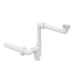 Aqua Bagno Comfort Yer Kazandıran Lavabo Sifonu ve Süzgeç - 2 Parça, Kolay Temizlenir, Ayarlanabilir Koku Önleyici Gider Borulu - 32 mm-Süzgeç Dahil