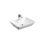 Aqua Bagno "leon" Tezgah Üstü Kare Çanak Lavabo Batarya Delikli 40x52 Cm Beyaz