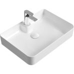 Aqua Bagno "mestola" Tezgah Üstü Lavabo Batarya Delikli 60 x 42 cm Beyaz