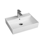 Aqua Bagno Plan Seramik Kare Çanak 60x45 cm Beyaz Lavabo