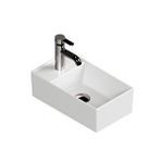 Aqua Bagno Plan Tezgah Üstü Kare Lavabo, 41 x 23 Cm. Beyaz