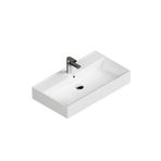 Aqua Bagno Plan Tezgah Üstü Kare Lavabo , 80 x 45 Cm., Beyaz