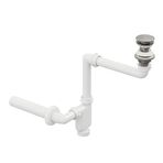 Aqua Bagno Smart Pop-up sifon, Taşma Delikli Krom +Comfort Yer Kazandıran Lavabo sifonu -2 Parça Set