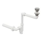 Aqua Bagno Smart Pop-up sifon, Taşma Deliksiz Krom +Comfort Yer Kazandıran Lavabo Sifonu -2 Parça Set